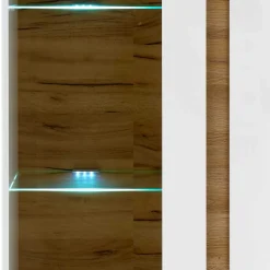 Wohnen 194cm hohe Vitrine zweifarbig - Myrda I