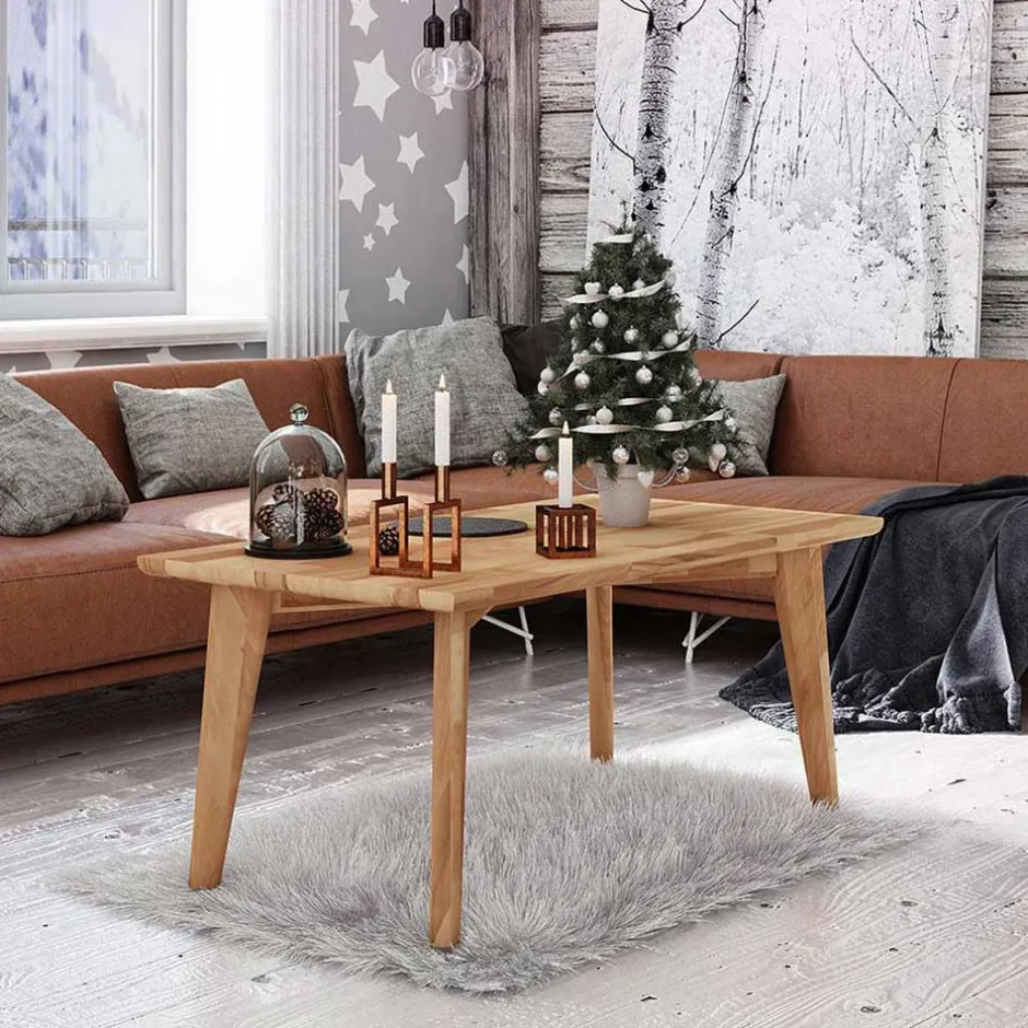 48cm hoher Holz Couchtisch aus Wildeiche - Eavy^Wohnen Online
