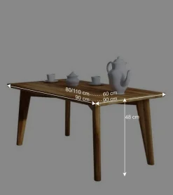 48cm hoher Holz Couchtisch aus Wildeiche - Eavy^Wohnen Online