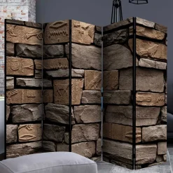 175cm hoher Paravent mit Mauer Stein Optik - Eslawan^Wohnen New