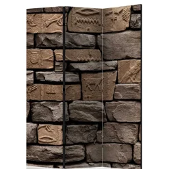 175cm hoher Paravent mit Mauer Stein Optik - Eslawan^Wohnen New