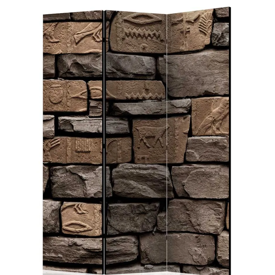 175cm hoher Paravent mit Mauer Stein Optik - Eslawan^Wohnen New