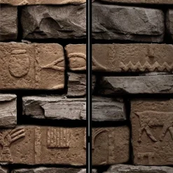 175cm hoher Paravent mit Mauer Stein Optik - Eslawan^Wohnen New