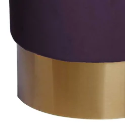 42cm hoher Rundhocker mit Samt in Violett - Elvadia^Wohnen