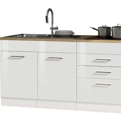 290cm Küche in Weiß Hochglanz - Cuneo IV (siebenteilig)^Wohnen