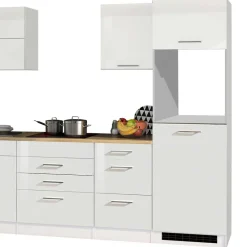 290cm Küche in Weiß Hochglanz - Cuneo IV (siebenteilig)^Wohnen