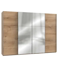 Wohnen 300cm Kleiderschrank in Plankeneiche mit Spiegeln - Dagidoyo