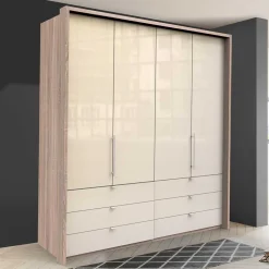 Wohnen 200cm Kombi-Schlafzimmerschrank 2-türig - Rativian