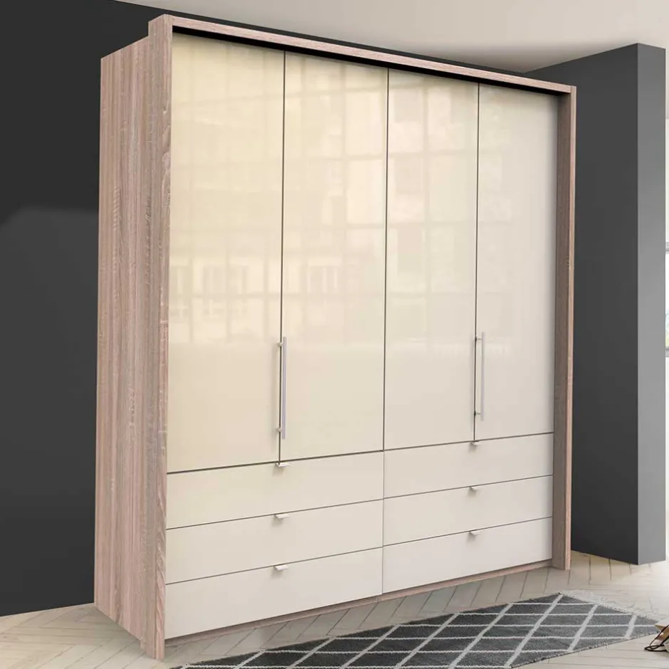 Wohnen 200cm Kombi-Schlafzimmerschrank 2-türig - Rativian