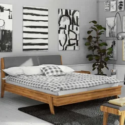 190cm Kurzes Bettgestell aus Wildeiche Holz - Hardus^Wohnen New