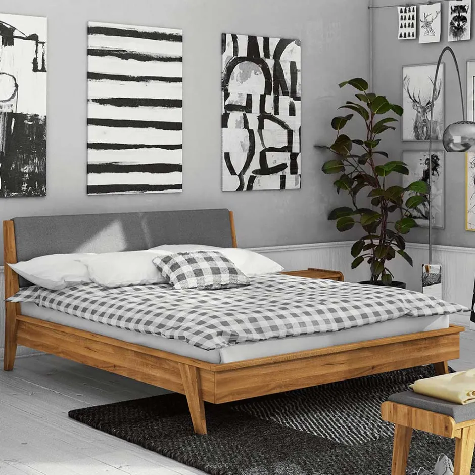190cm Kurzes Bettgestell aus Wildeiche Holz - Hardus^Wohnen New