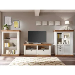 Wohnen 356cm Landhaus Wohnwand Set - Diatara (dreiteilig)