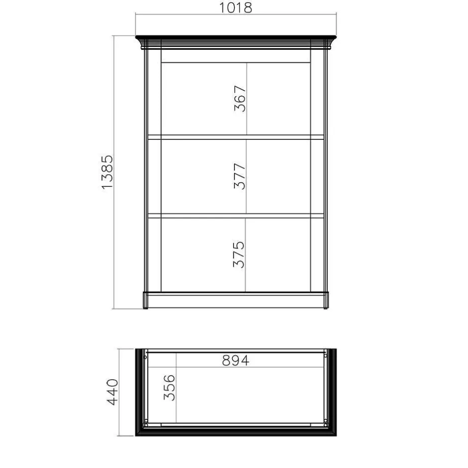 Wohnen 356cm Landhaus Wohnwand Set - Diatara (dreiteilig)