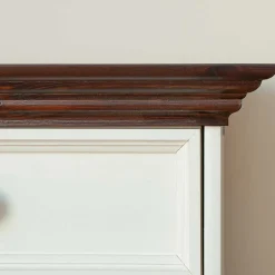 Wohnen 130cm Landhauskommode mit Glaseinsatz - Manipur