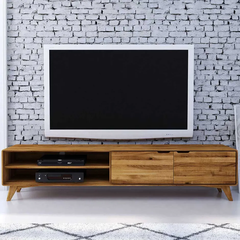 Wohnen 220cm lange TV Kommode aus Wildeiche - Eavy
