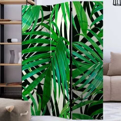 Wohnen 172cm Paravent mit Dschungel Palmblätter Motiv - Ruberta