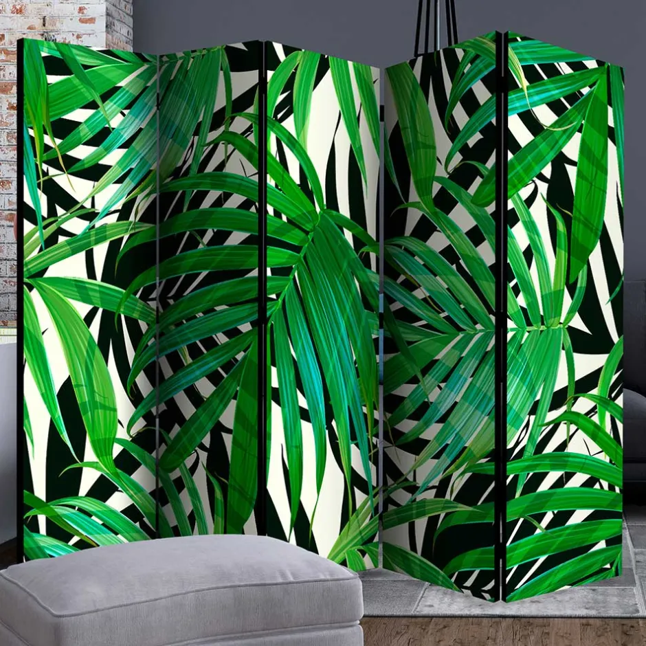 Wohnen 172cm Paravent mit Dschungel Palmblätter Motiv - Ruberta
