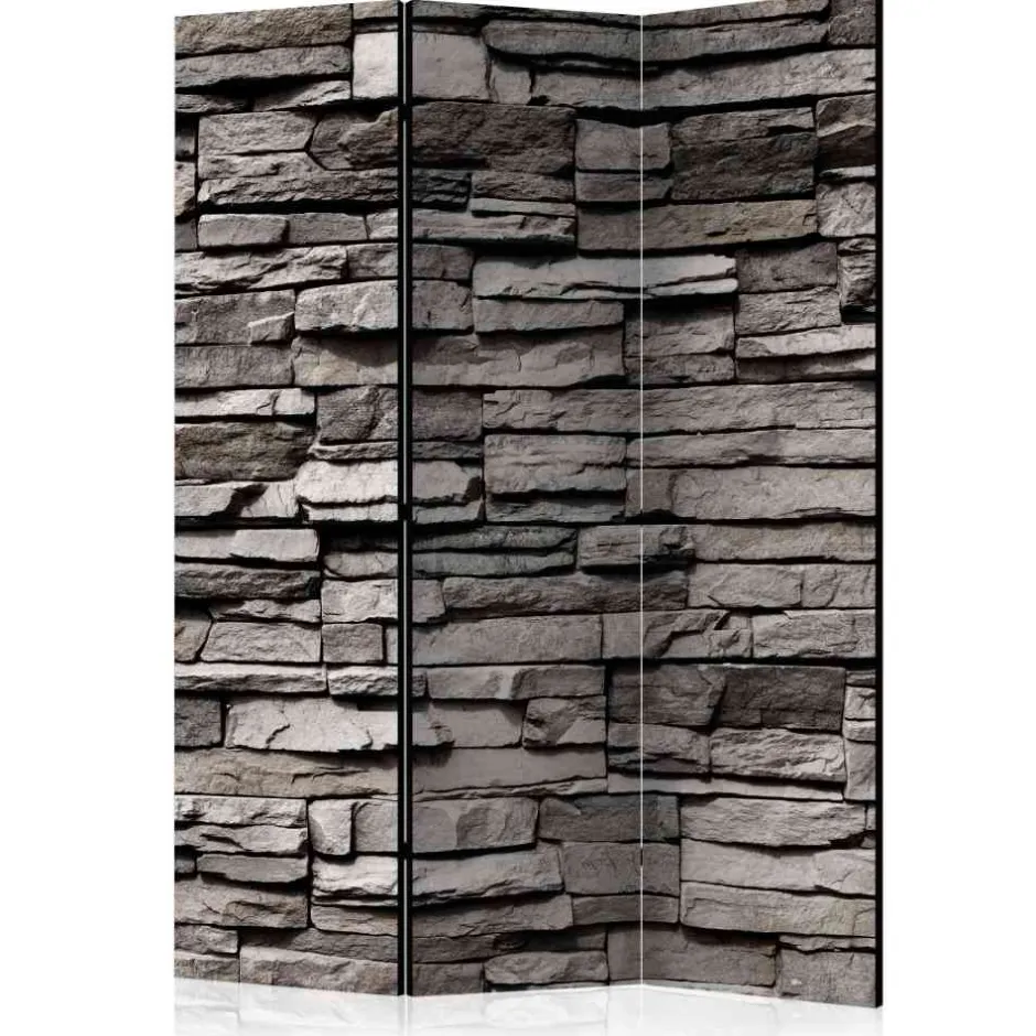 135cm Paravent Steinwand in Grau - Rambano^Wohnen Sale