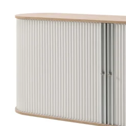 Wohnen 196cm Rollladen Sideboard in Weiß Eiche - Bassy