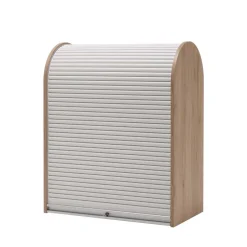 Wohnen 196cm Rollladen Sideboard in Weiß Eiche - Bassy