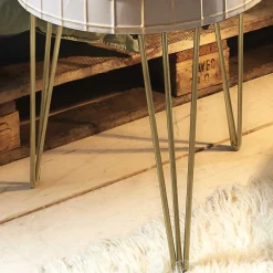 Wohnen 51cm runder Beistelltisch mit Spiegelglas - Safira