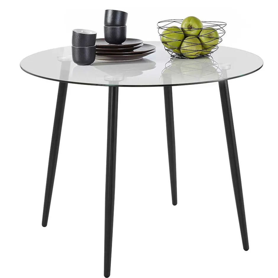 100cm runder Glastisch fürs Esszimmer - Cellon^Wohnen Clearance