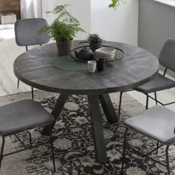 120cm runder Holz Esstisch in Grey Wash - Nicoletta^Wohnen Hot