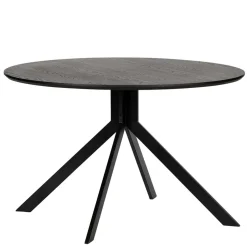 Wohnen 120cm runder Küchentisch in Schwarz - Alberus