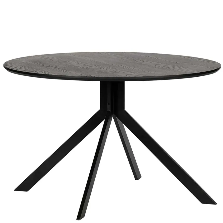 Wohnen 120cm runder Küchentisch in Schwarz - Alberus