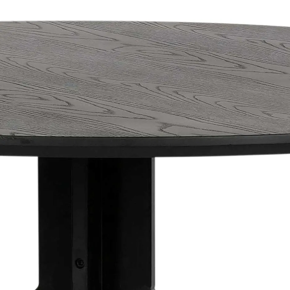 Wohnen 120cm runder Küchentisch in Schwarz - Alberus
