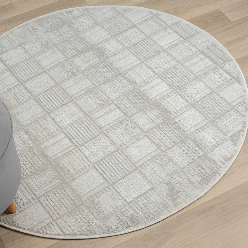 120cm runder Teppich mit kurzem Flor - Taomy^Wohnen Online