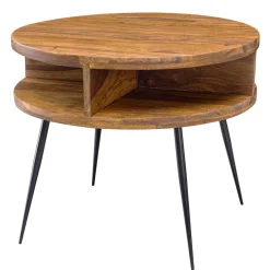 Wohnen 60cm runder Wohnzimmer Beistelltisch aus Sheesham - Pastilla