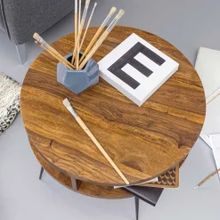 Wohnen 60cm runder Wohnzimmer Beistelltisch aus Sheesham - Pastilla