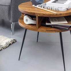 Wohnen 60cm runder Wohnzimmer Beistelltisch aus Sheesham - Pastilla