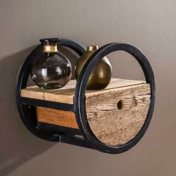 30cm Rundes Wandregal mit Schublade - Ultina^Wohnen New