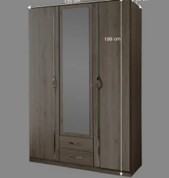 135cm Schlafzimmer Schrank in Eiche San Remo - Lagunara^Wohnen