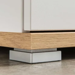 Wohnen 89cm Schuh-Kommode in Weiß & Eiche - Vicanossa