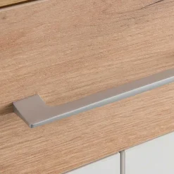 Wohnen 89cm Schuh-Kommode in Weiß & Eiche - Vicanossa