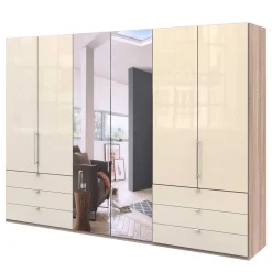 Wohnen 300cm 3-türiger Falttürenschrank mit Spiegel - Rativian