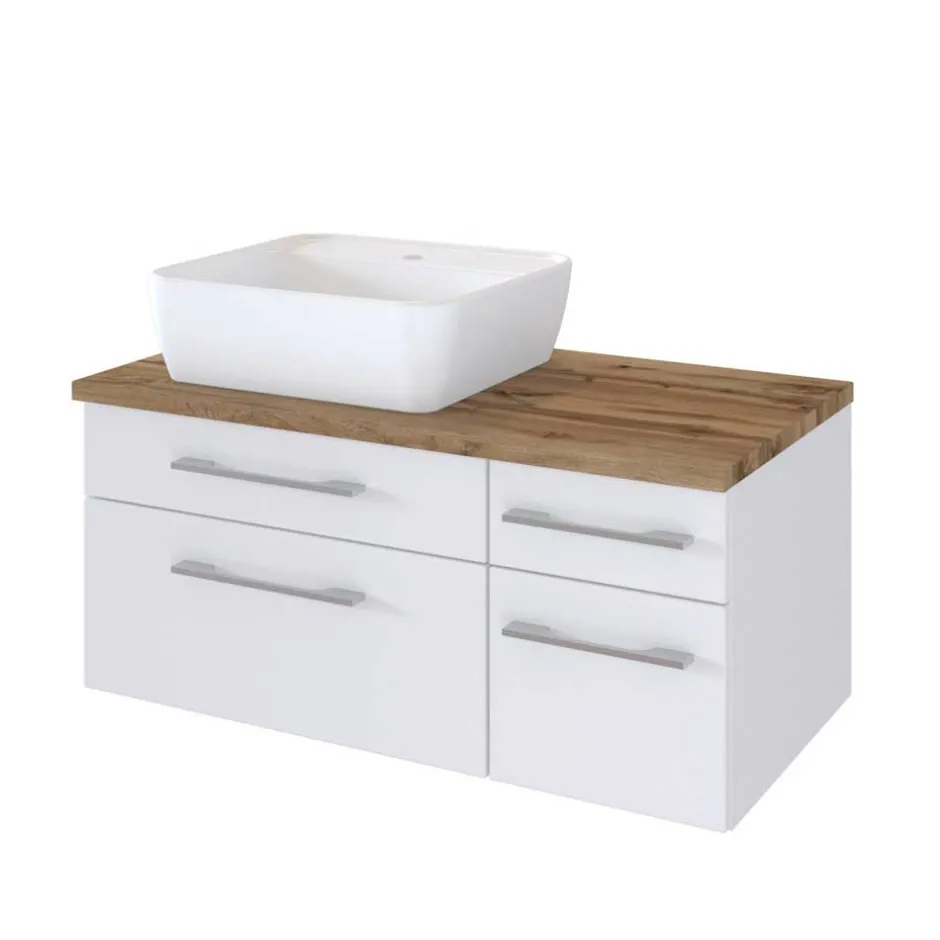 Wohnen 90cm Unterbecken Schrank mit Aufsatzbecken - Enwicos