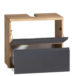 60cm Unterbeckenschrank in Grau & Wildeiche - Jambi^Wohnen Discount