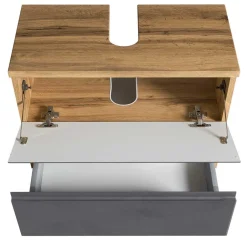 60cm Unterbeckenschrank in Grau & Wildeiche - Jambi^Wohnen Discount