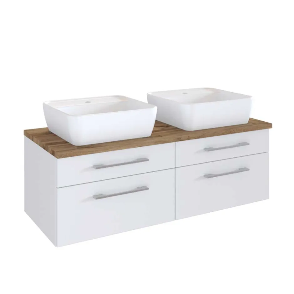 120cm Waschtisch für 2 Personen in Weiß - Enwicos^Wohnen Sale