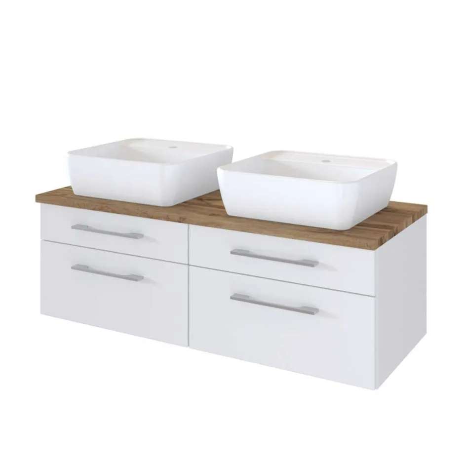 120cm Waschtisch für 2 Personen in Weiß - Enwicos^Wohnen Sale