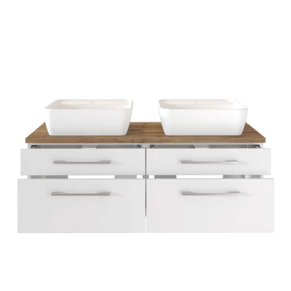 120cm Waschtisch für 2 Personen in Weiß - Enwicos^Wohnen Sale