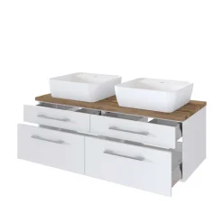 120cm Waschtisch für 2 Personen in Weiß - Enwicos^Wohnen Sale