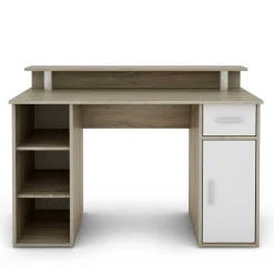 Kinder Wohnen Computertisch in Sonoma-Eiche und Weiß - Bojan