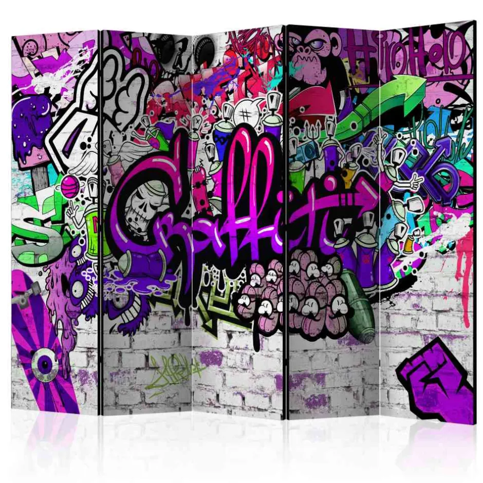 Kinder Wohnen Cooler Jugend Paravent Graffiti Wand - Nelani