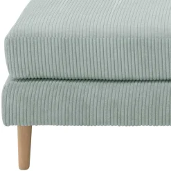 Wohnen Cord Couchhocker in Silbergrau - Sectian