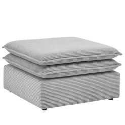 Wohnen Cord Polsterhocker in Hellgrau - Tessina